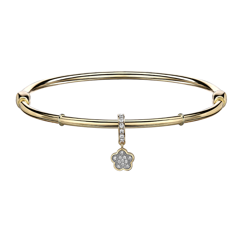 Браслет конго из желтого золота 585 пробы с фианитами 01Б132991