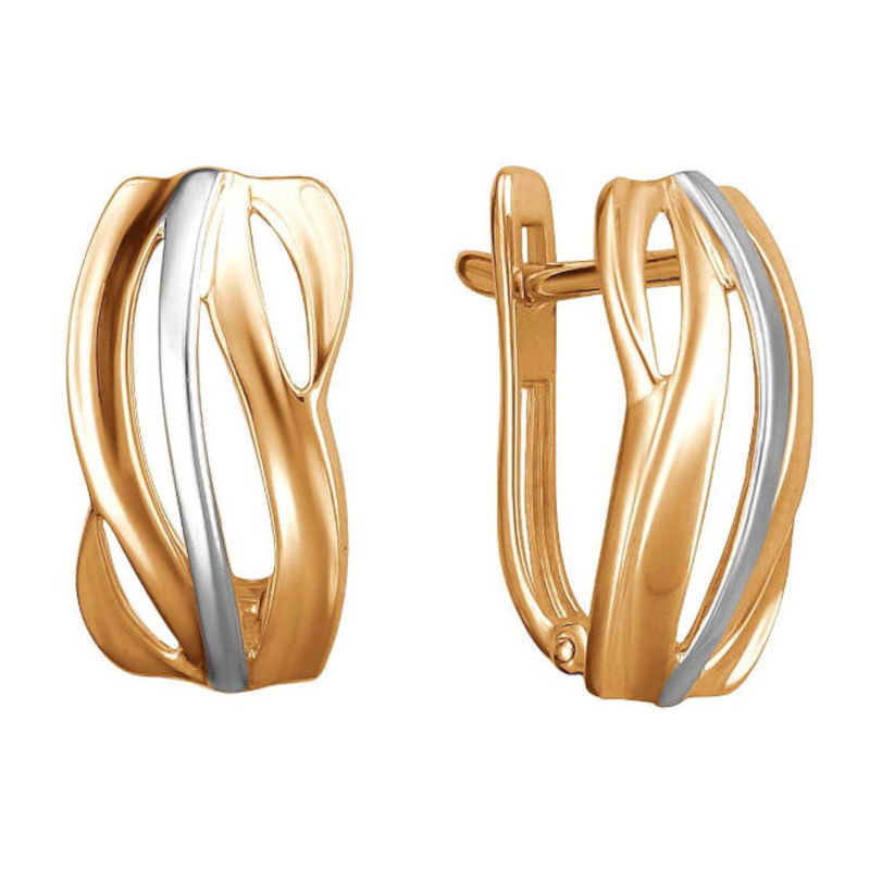 Серьги из красного золота 585 пробы без вставок 01С0112878Р