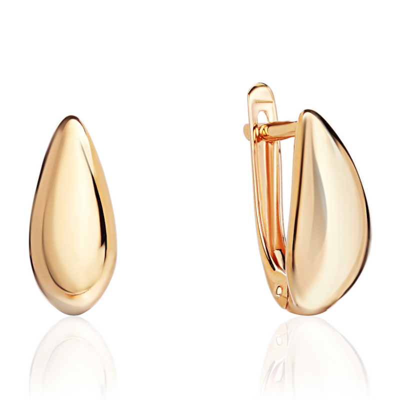 Серьги из красного золота 585 пробы без вставок 01С0115640