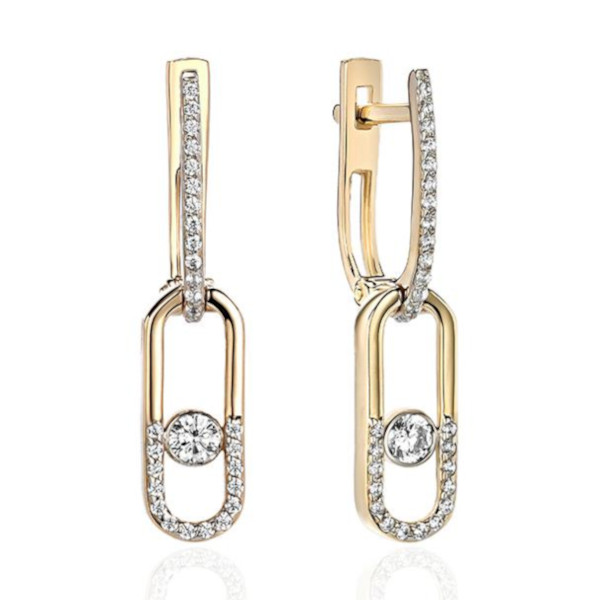 Серьги из желтого золота 375 пробы с фианитами 01С1313122SР