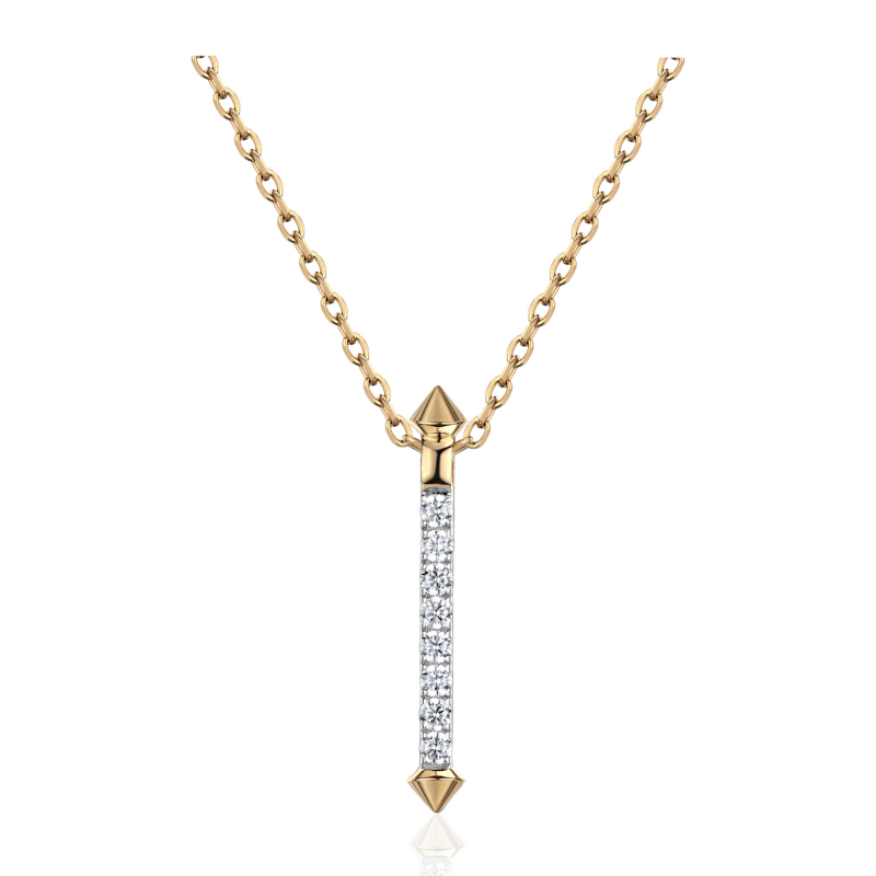 Колье из желтого золота 585 пробы с фианитами 01Л132553Р