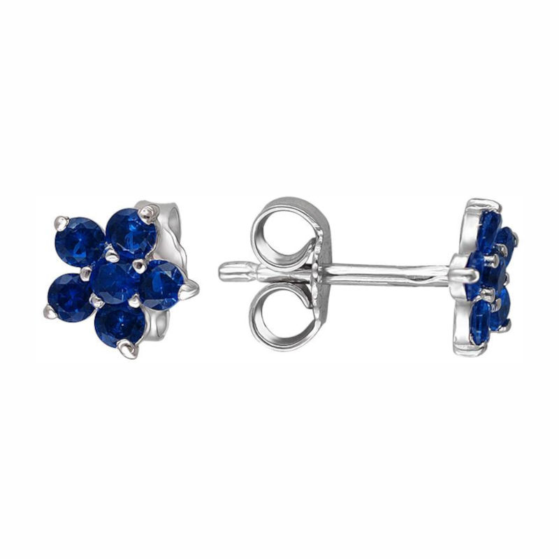 Серьги из серебра 925 пробы с наносапфирами 01С255301-1