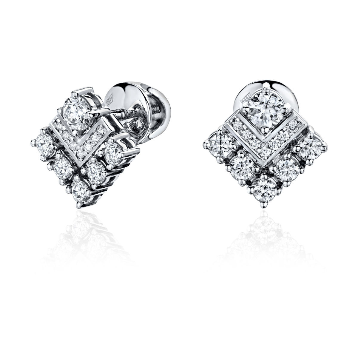 Серьги из белого золота 585 пробы с бриллиантами 01С6212571