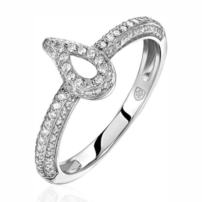 Кольцо из белого золота 585 пробы с бриллиантами 01К6214487