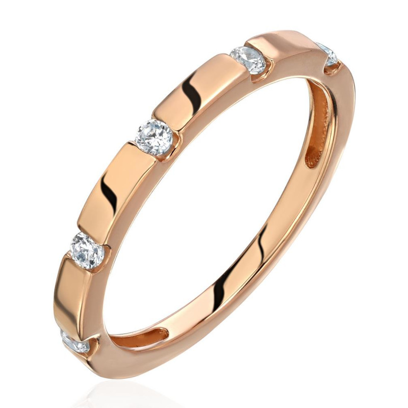 Кольцо из красного золота 375 пробы с фианитами 01К1114639S