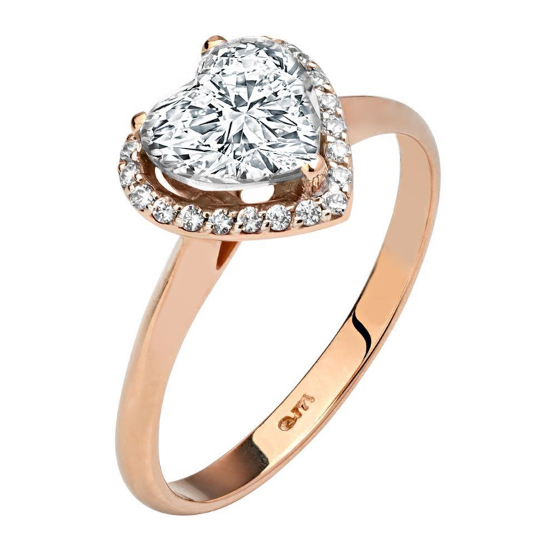 Кольцо из красного золота 585 пробы с фианитами 01К1111260 Кольцо из красного золота 585 пробы с фианитами 01К1111260