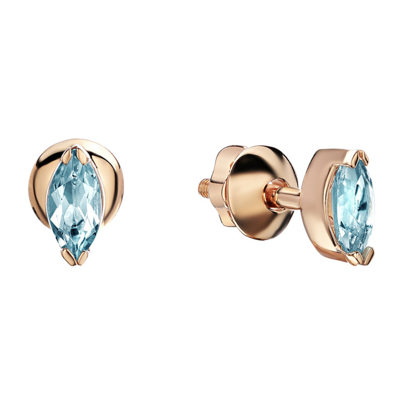 Серьги из красного золота 585 пробы с топазами 01С3113961-2