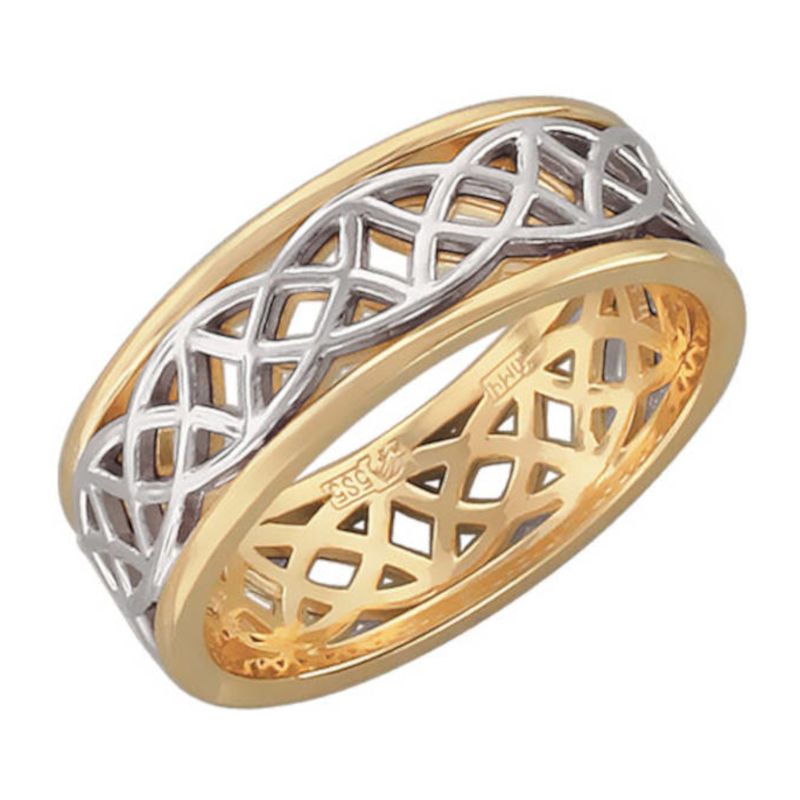 Обручальное кольцо из двух цветов золота 585 пробы 01О060236