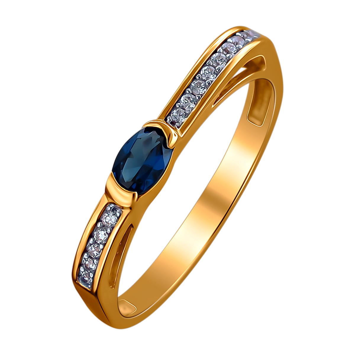 Кольцо из красного золота 585 пробы с алпанитом и фианитами 01К2113436-2