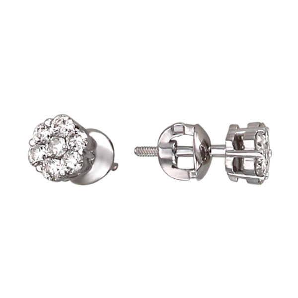 Серьги из белого золота 585 пробы с бриллиантами 01С627723Z