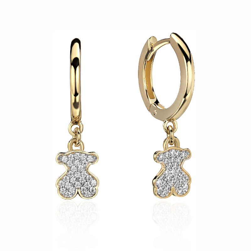 Серьги из желтого золота 585 пробы с фианитами 01С1315320Р