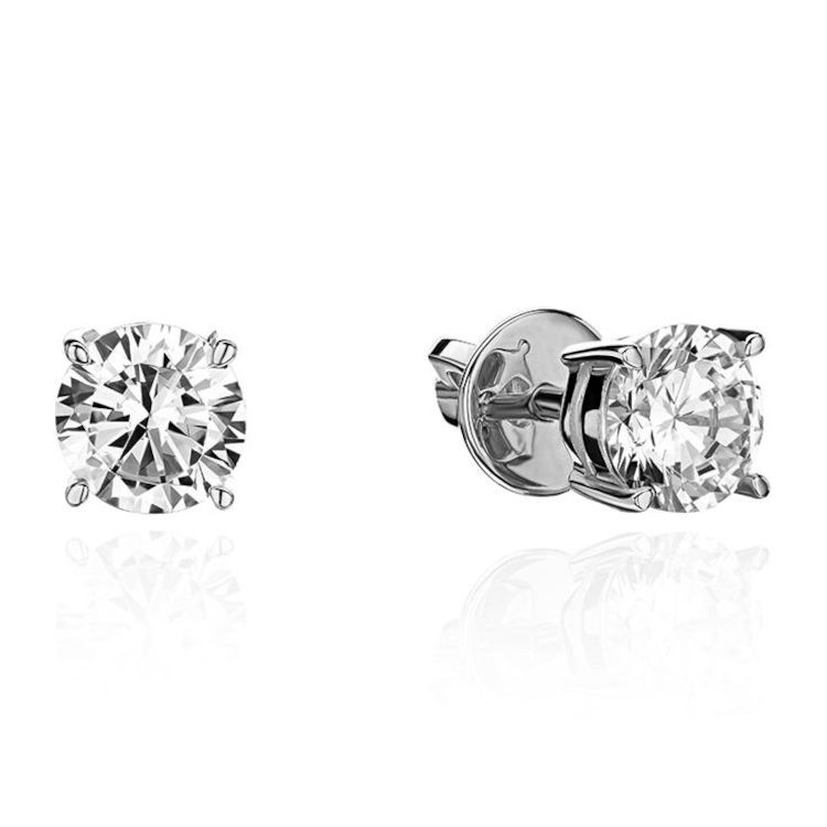 Серьги из белого золота 585 пробы с бриллиантами 01С6213910-Л