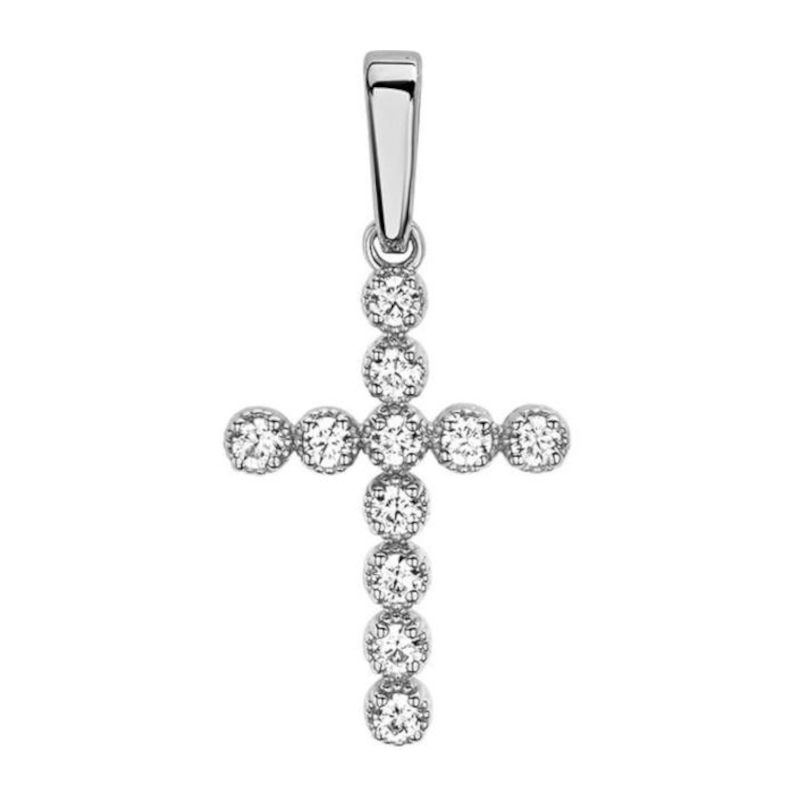 Подвеска из белого золота 585 пробы с фианитами 01Р121120