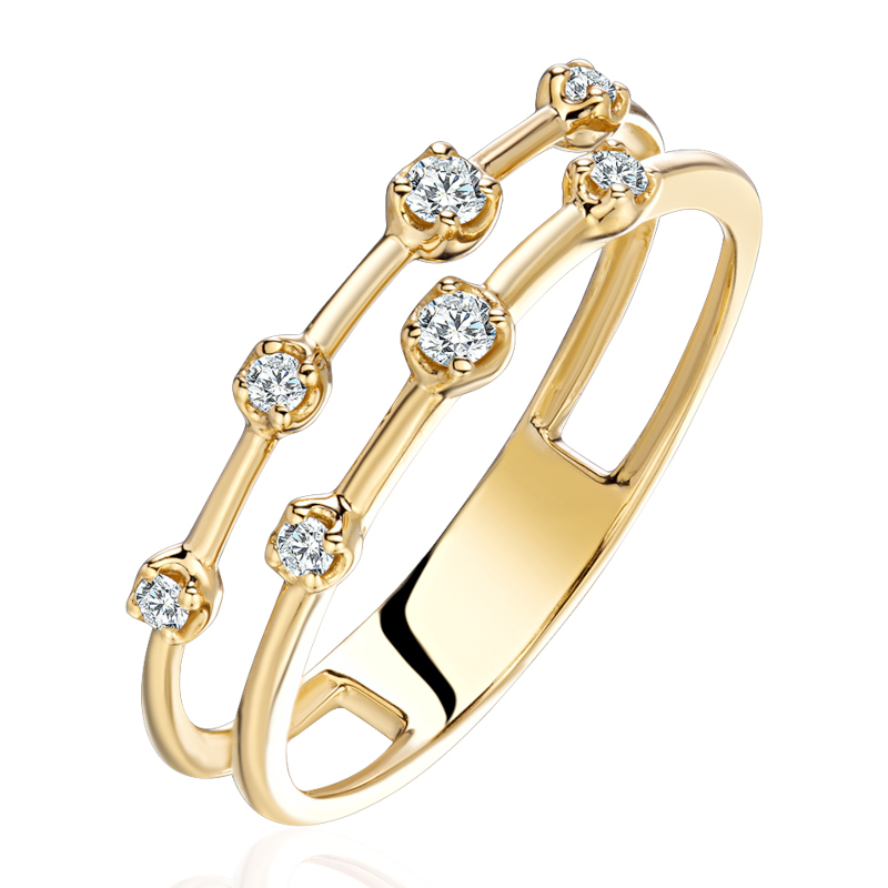 Кольцо из желтого золота 585 пробы с бриллиантами 01К6315729Р