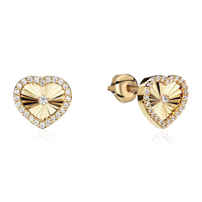 Серьги из желтого золота 585 пробы с бриллиантами 01С6315088-17