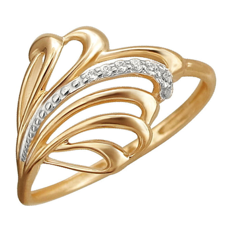 Кольцо из красного золота 585 пробы с фианитами 01К1113193Р