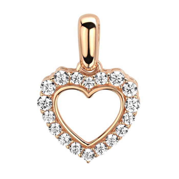 Подвеска "Сердце" из красного золота 375 пробы с фианитами 01П113870S