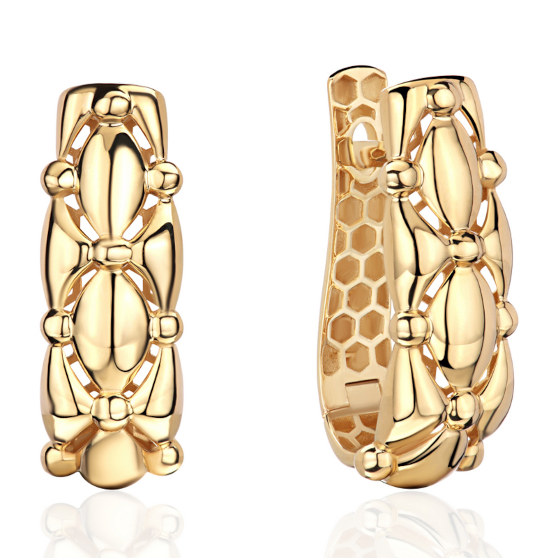 Серьги из желтого золота 585 пробы без вставок 01С0316719