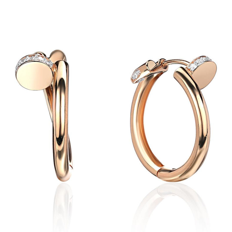 Серьги из красного золота 585 пробы с бриллиантами 01С6114116Р-17