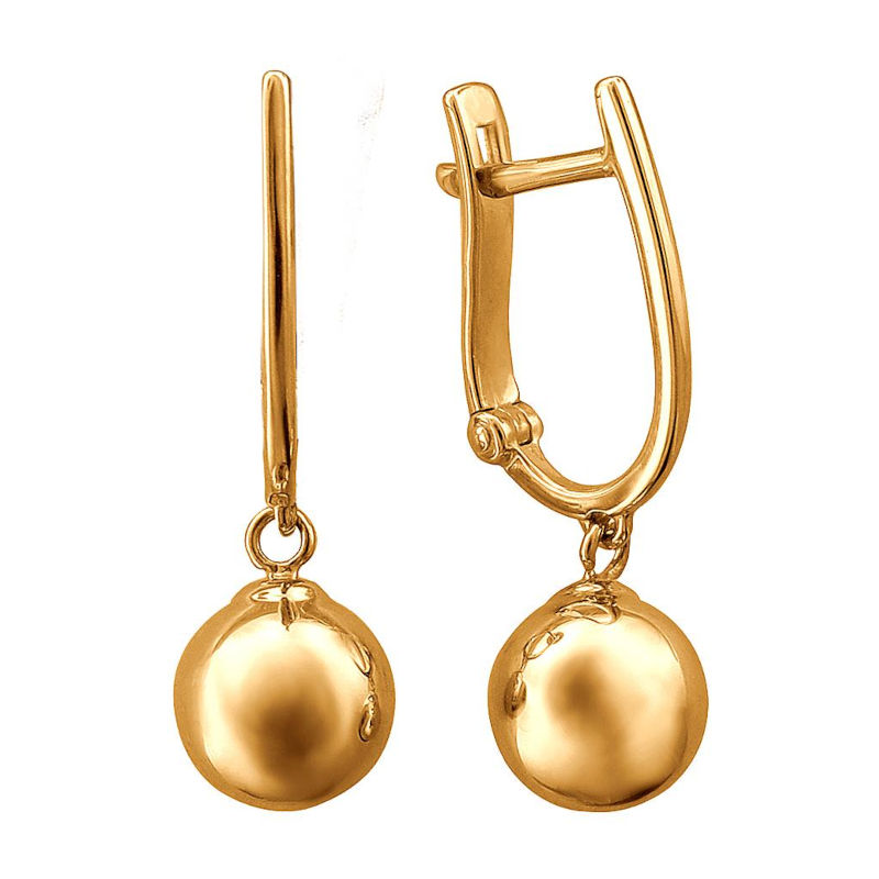 Серьги из красного золота 585 пробы без вставок 01С0112810