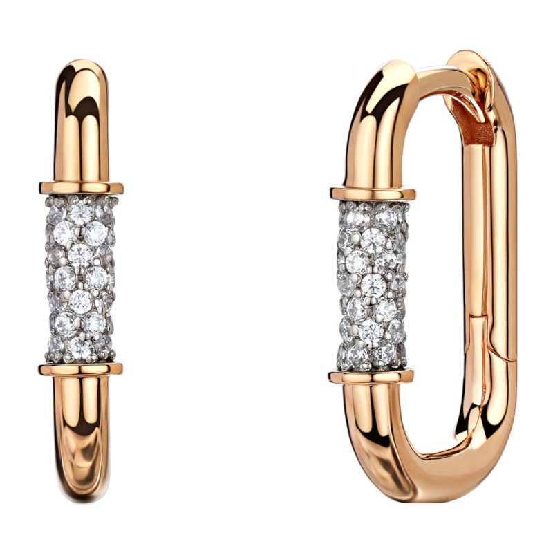 Серьги из красного золота 585 пробы с фианитами 01С1114901Р