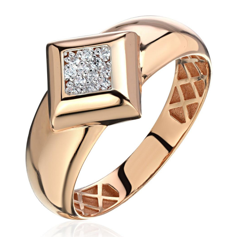 Кольцо из красного золота 375 пробы с фианитами 01К1116135SР