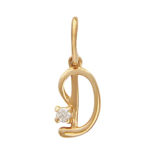 Подвеска "Буква" из красного золота 375 пробы с фианитом 01П11016SД