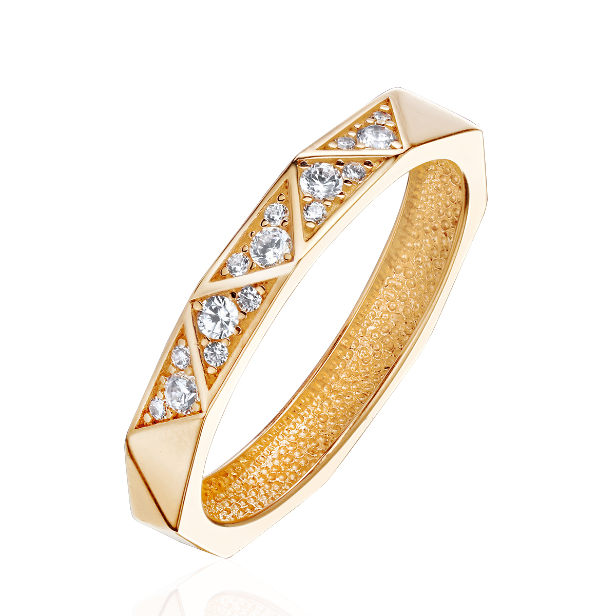 Кольцо из желтого золота 585 пробы с фианитами 01К1316320