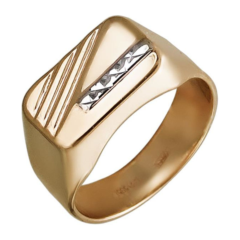 Печатка из красного золота 585 пробы без вставок 01Т714890Б