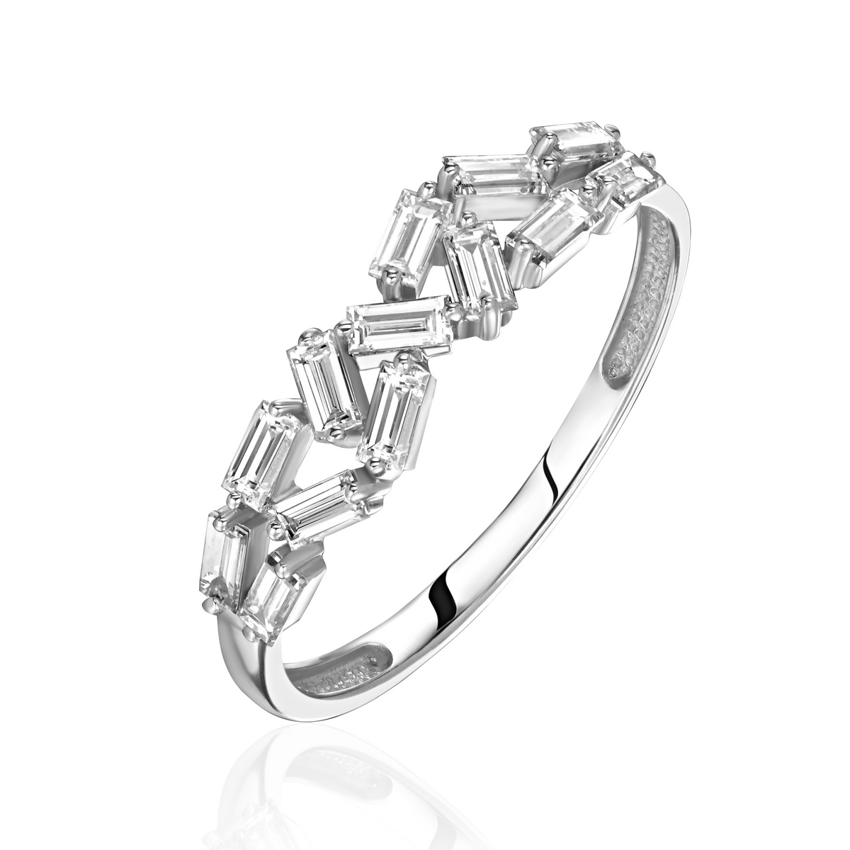 Кольцо из белого золота 585 пробы с бриллиантами 01К6215980-Л