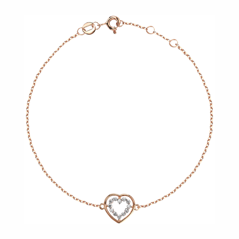 Браслет из красного золота 585 пробы с фианитами 01Б113068Р