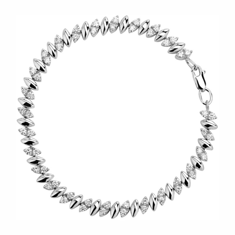 Браслет из белого золота 750 пробы с бриллиантами 01Б670946