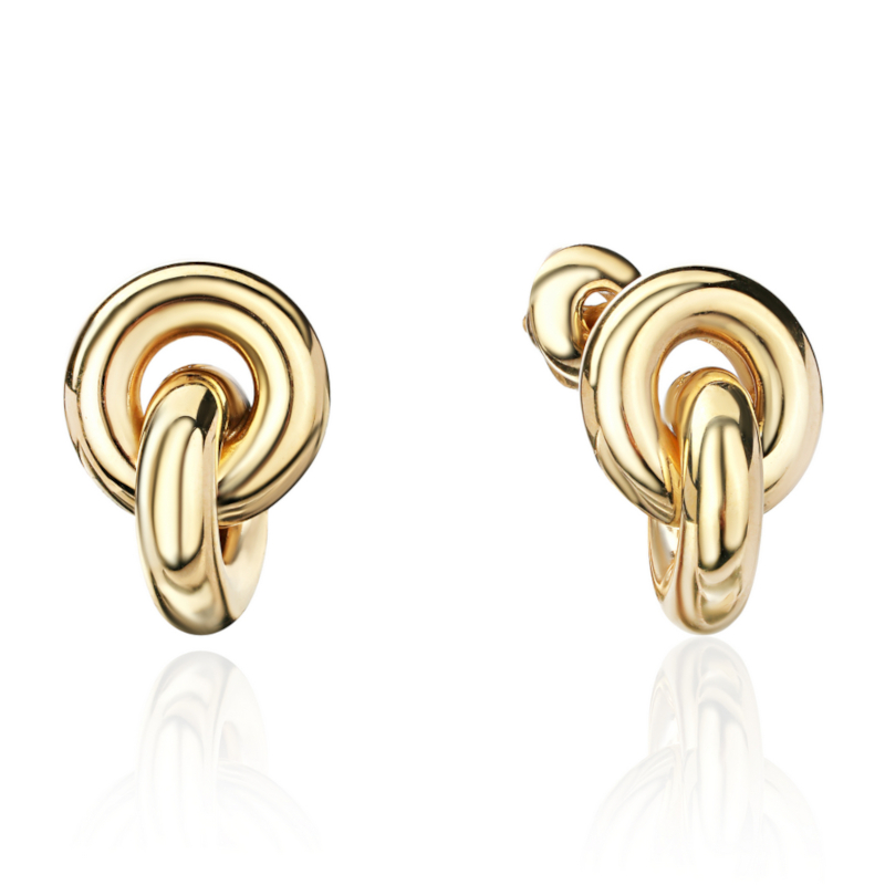 Серьги из желтого золота 585 пробы без вставок 01С0315597