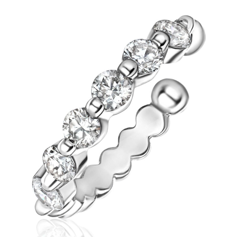 Серьга кафф без прокола из платины 585 пробы с бриллиантами 01С6916780-585