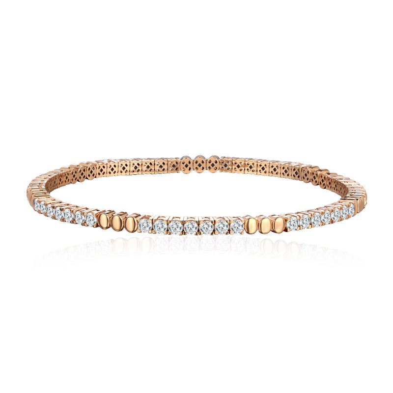 Браслет из красного золота 585 пробы с фианитами 01Б313645-1