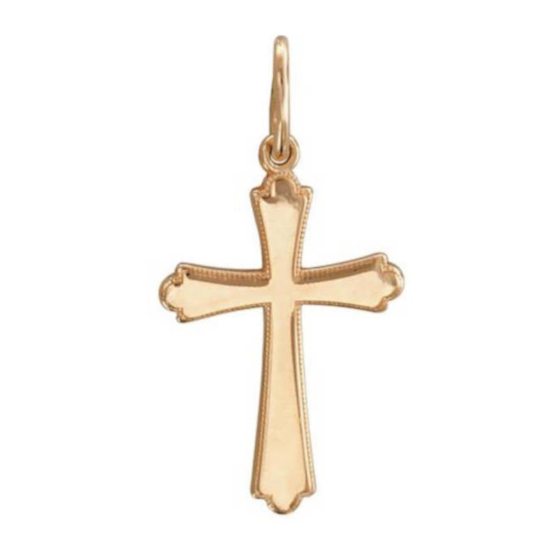 Крест из красного золота 585 пробы без вставок 01Р010456
