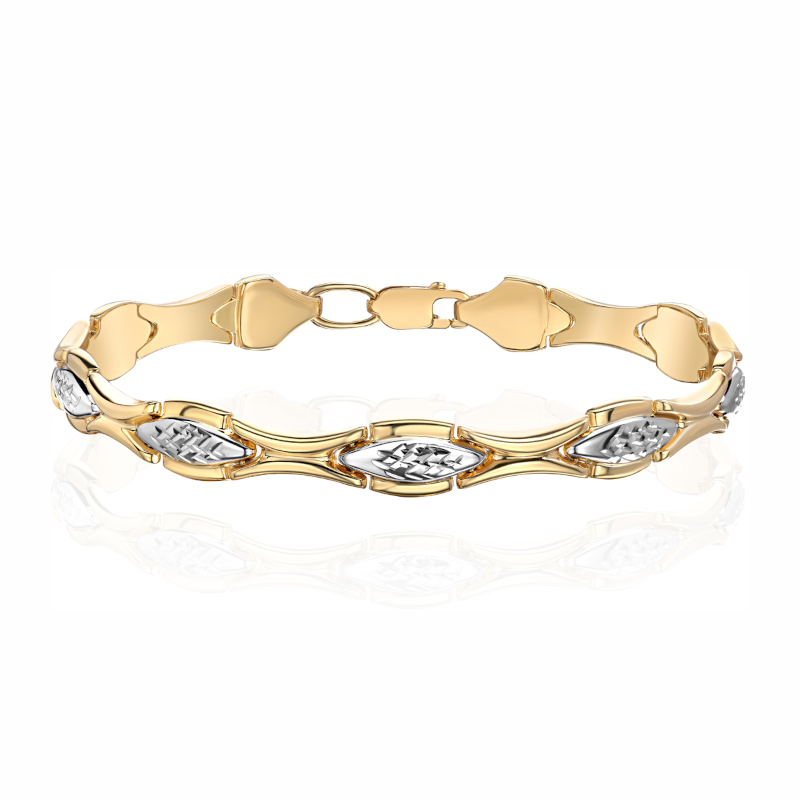 Браслет из желтого золота 585 пробы без вставок 01Б731341Р