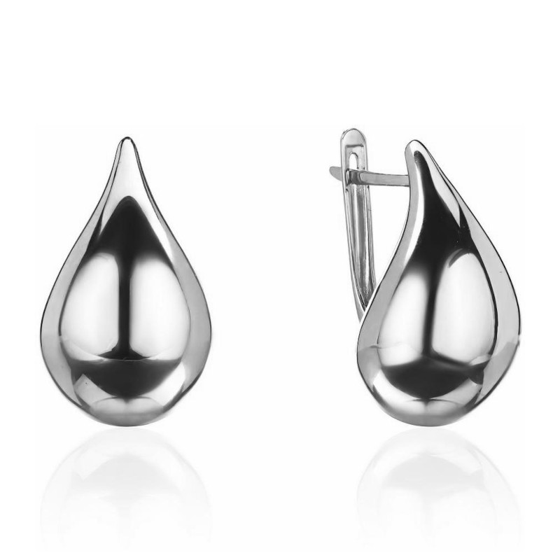 Серьги из платины 585 пробы без вставок 01С0916500-585