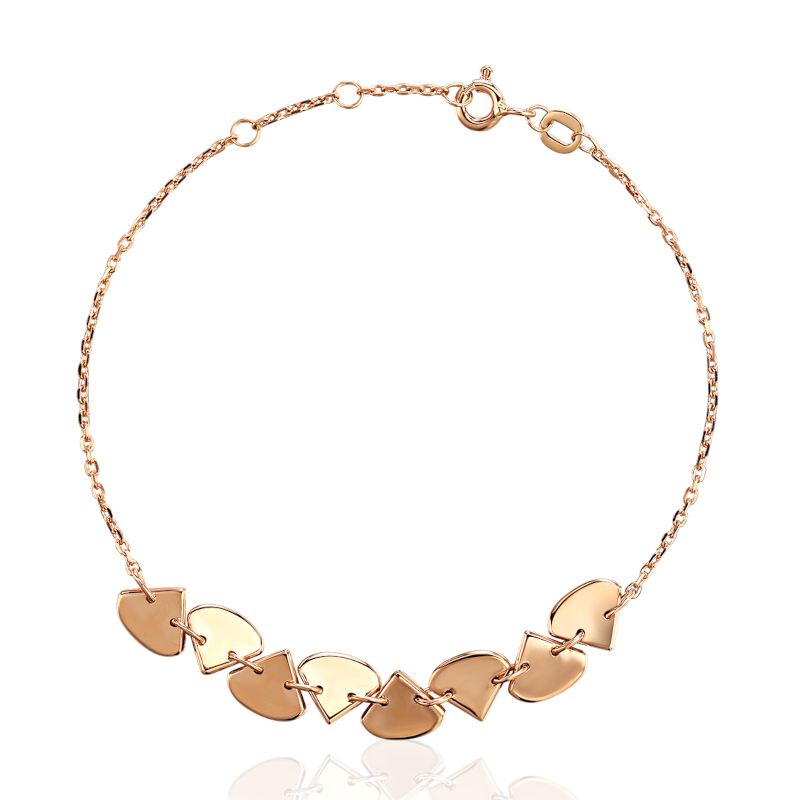 Браслет из красного золота 585 пробы без вставок 01Б013686