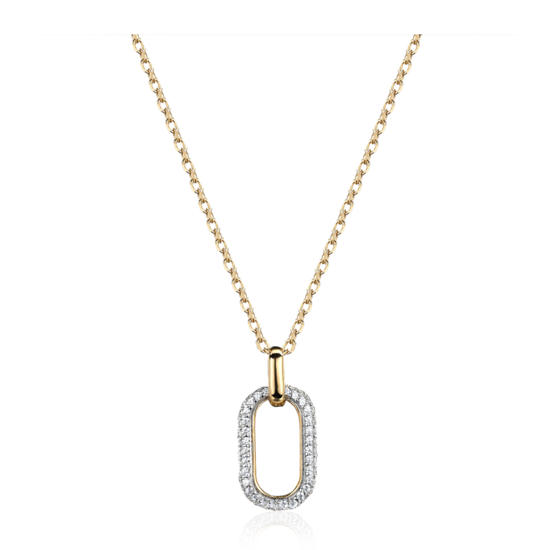 Колье из желтого золота 585 пробы с фианитами 01Л132420Р