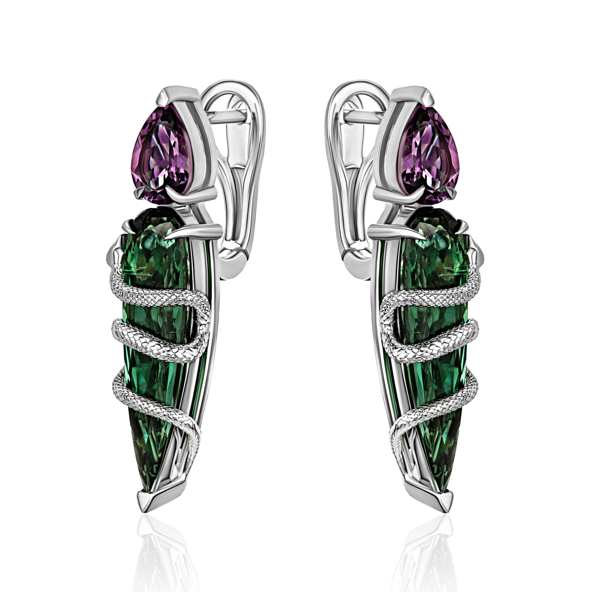 Серьги из белого золота 585 пробы 01С3215964-1