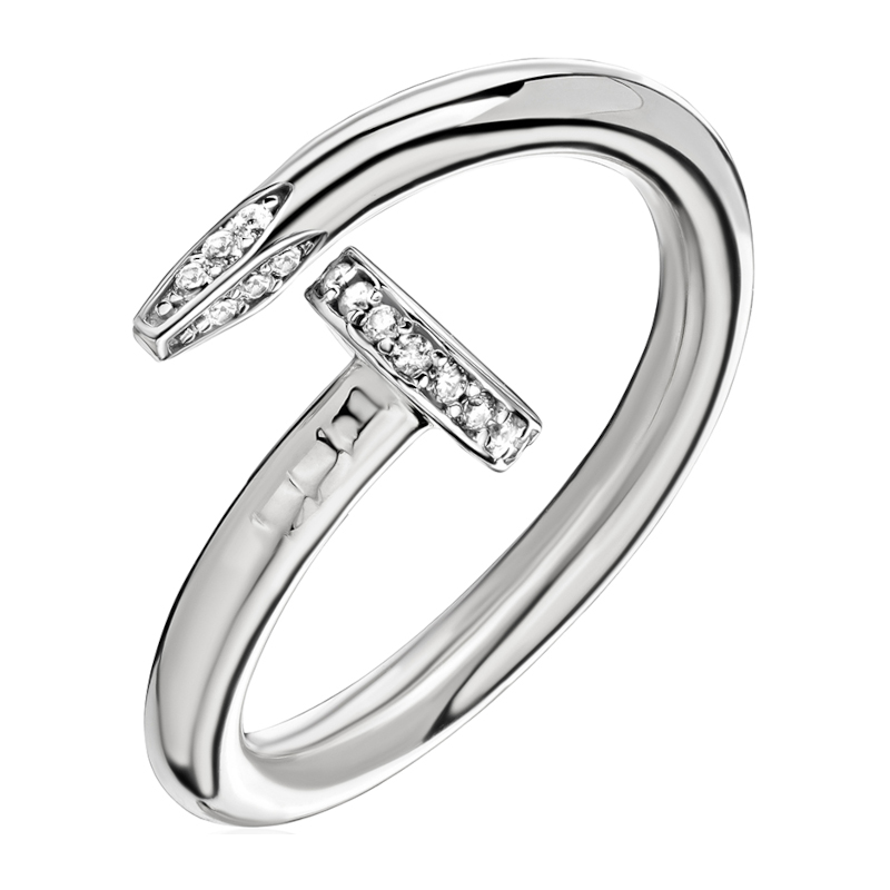 Кольцо из белого золота 585 пробы с фианитами 01К1214116