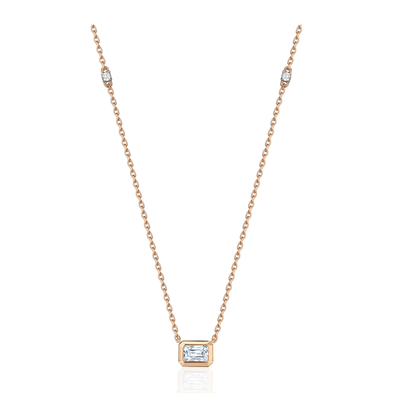 Колье из красного золота 585 пробы с фианитами 01Л112535Р