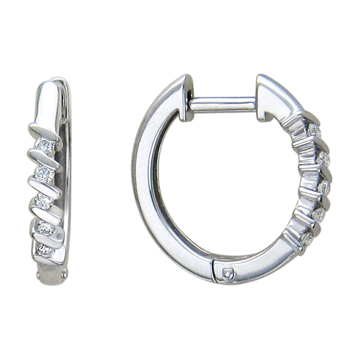 Серьги из белого золота 585 пробы с бриллиантами 01С625579