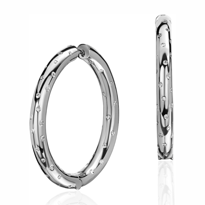 Серьги из белого золота 585 пробы с бриллиантами 01С6214702