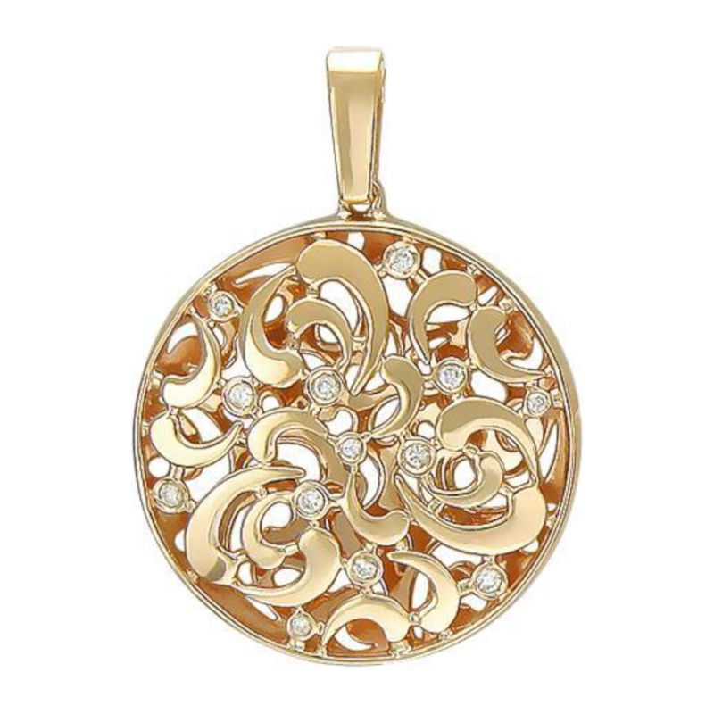 Подвеска из красного золота 585 пробы с фианитами 01П116127