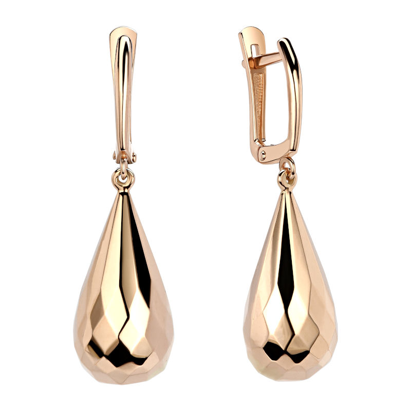 Серьги из красного золота 585 пробы без вставок 01С0111641