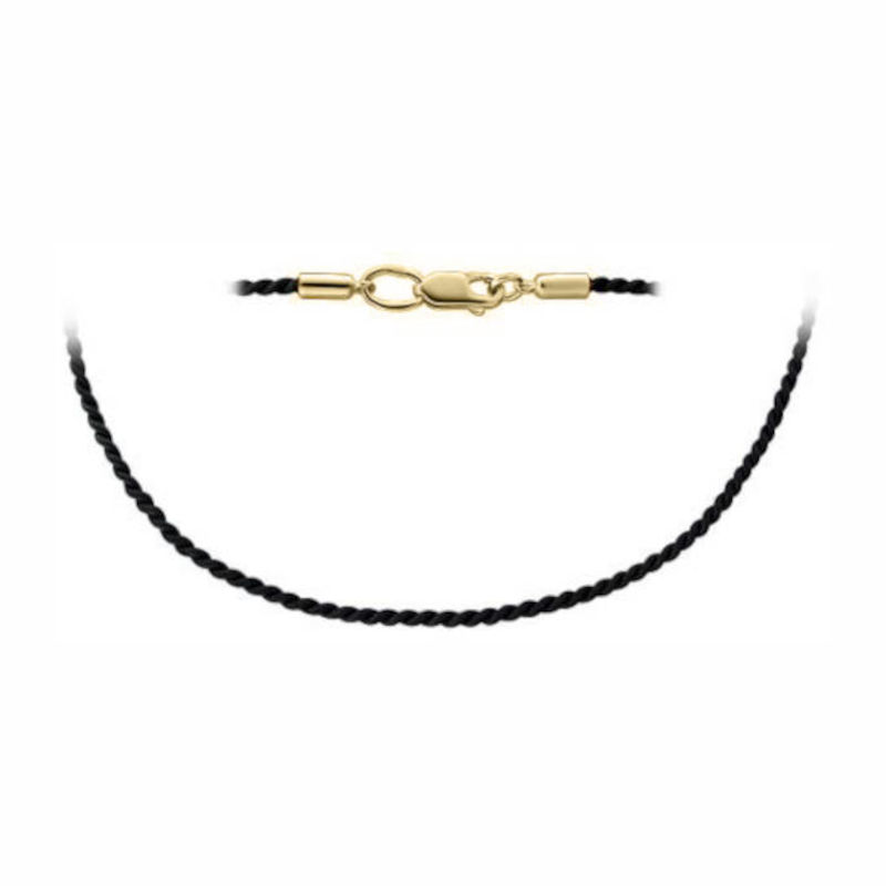 Колье на основе каучукового шнура с замком из желтого золота 585 пробы 0РЛ030722-2