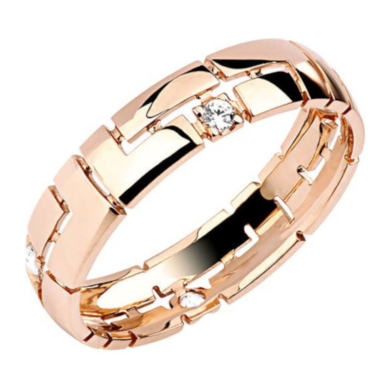 Кольцо из красного золота 585 пробы с фианитами 01К1110173