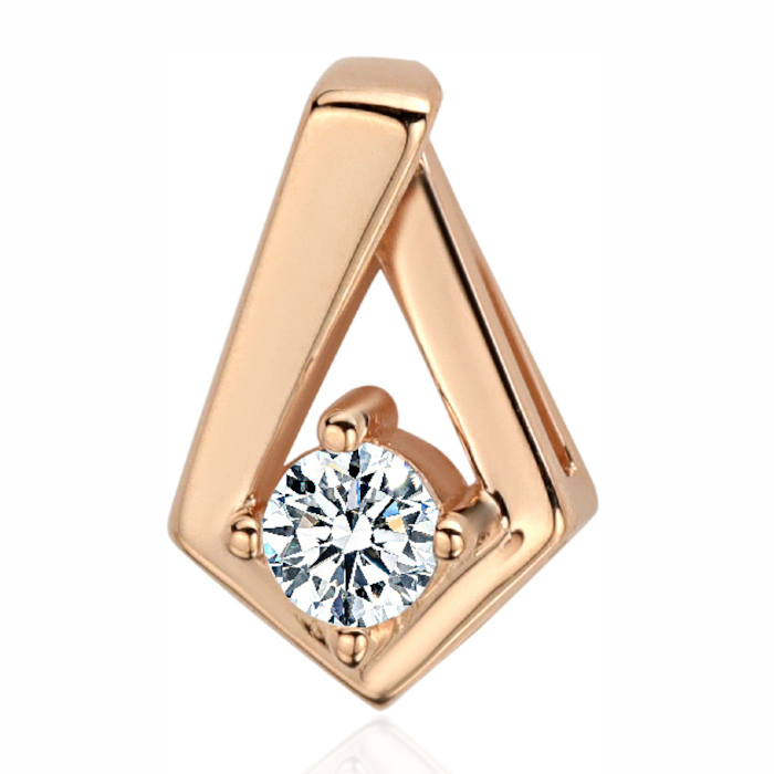 Подвеска из красного золота 585 пробы с фианитом 01П113984